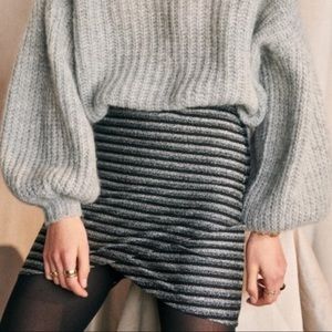 Sézane Calvi metallic mini skirt Size S